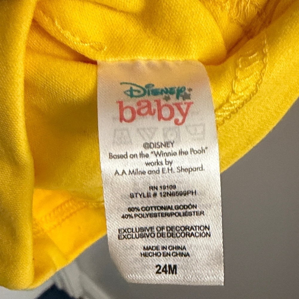 Disney Yellow Winnie the Pooh One-Piece with Hat - Picture 5 of 6
